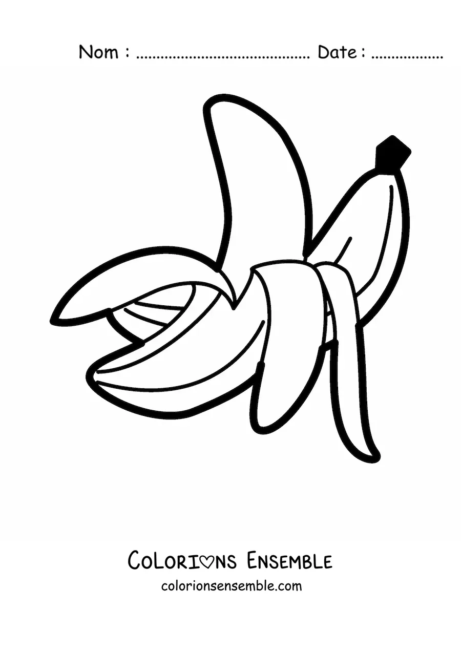 Image à colorier de deux bananes