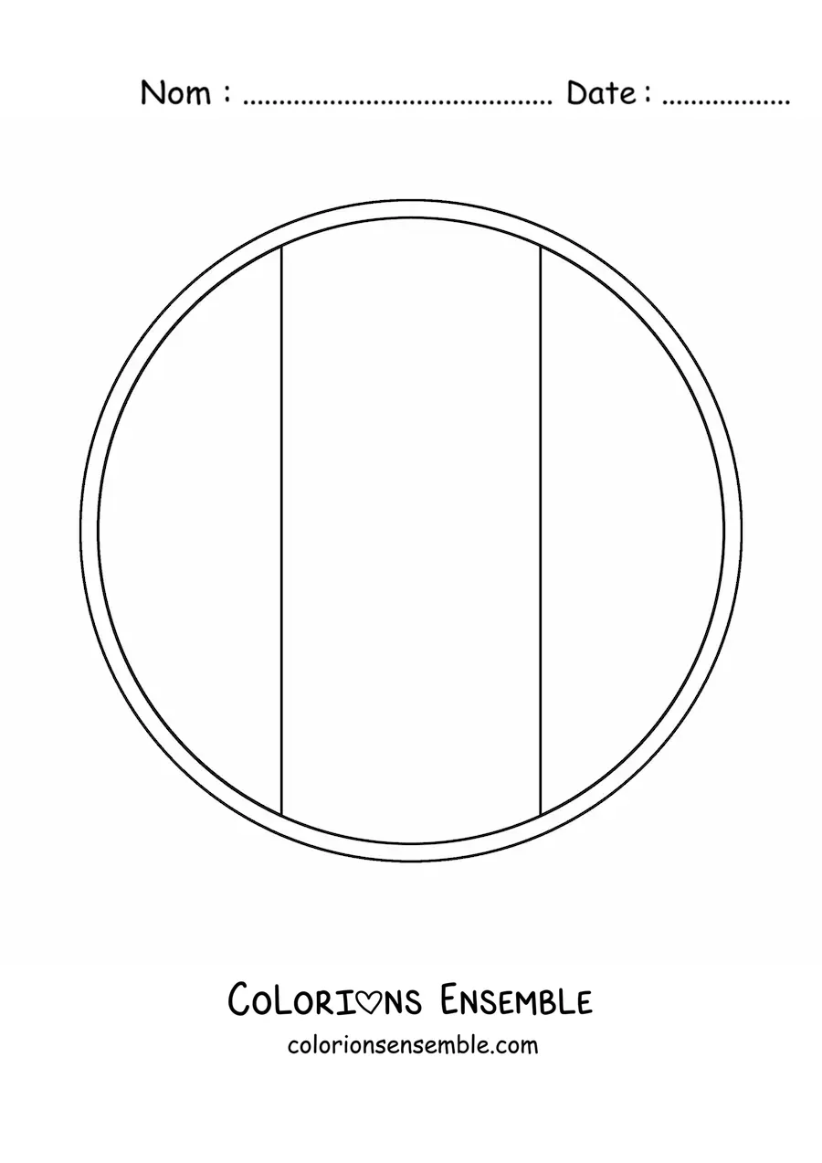 Image à colorier de l'emoji du drapeau rond de l'Italie