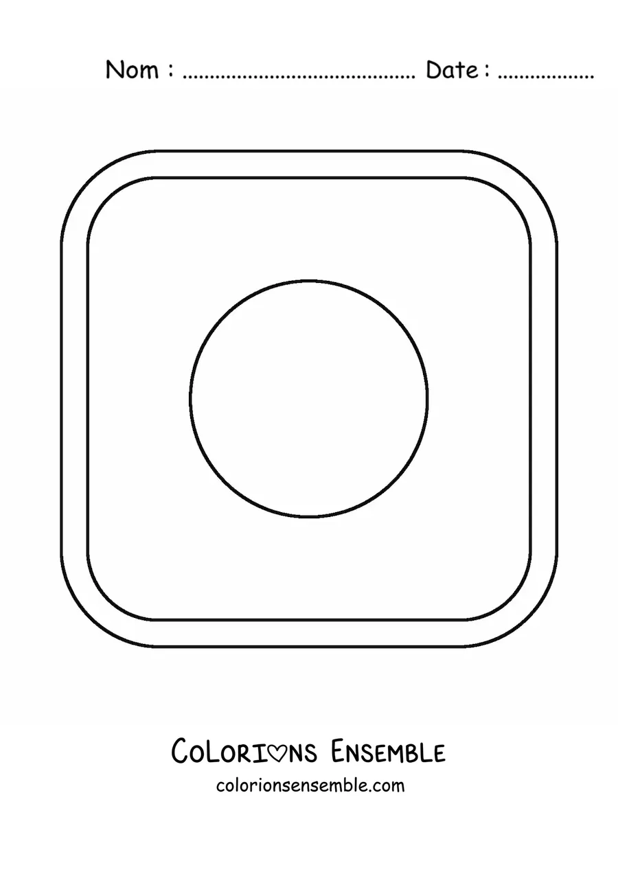 Image à colorier de l'emoji du drapeau carré du Japon