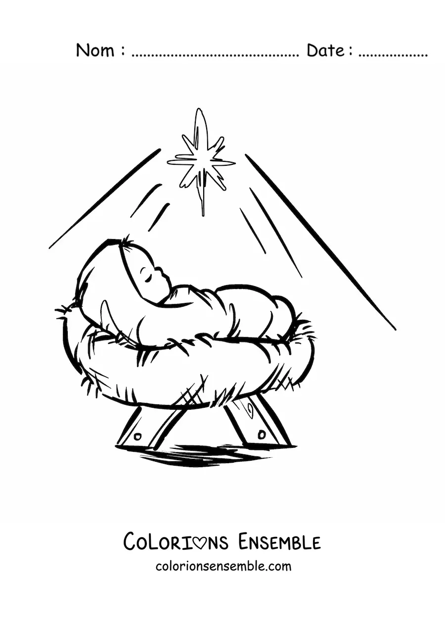 Image à colorier d'un grand Enfant Jésus