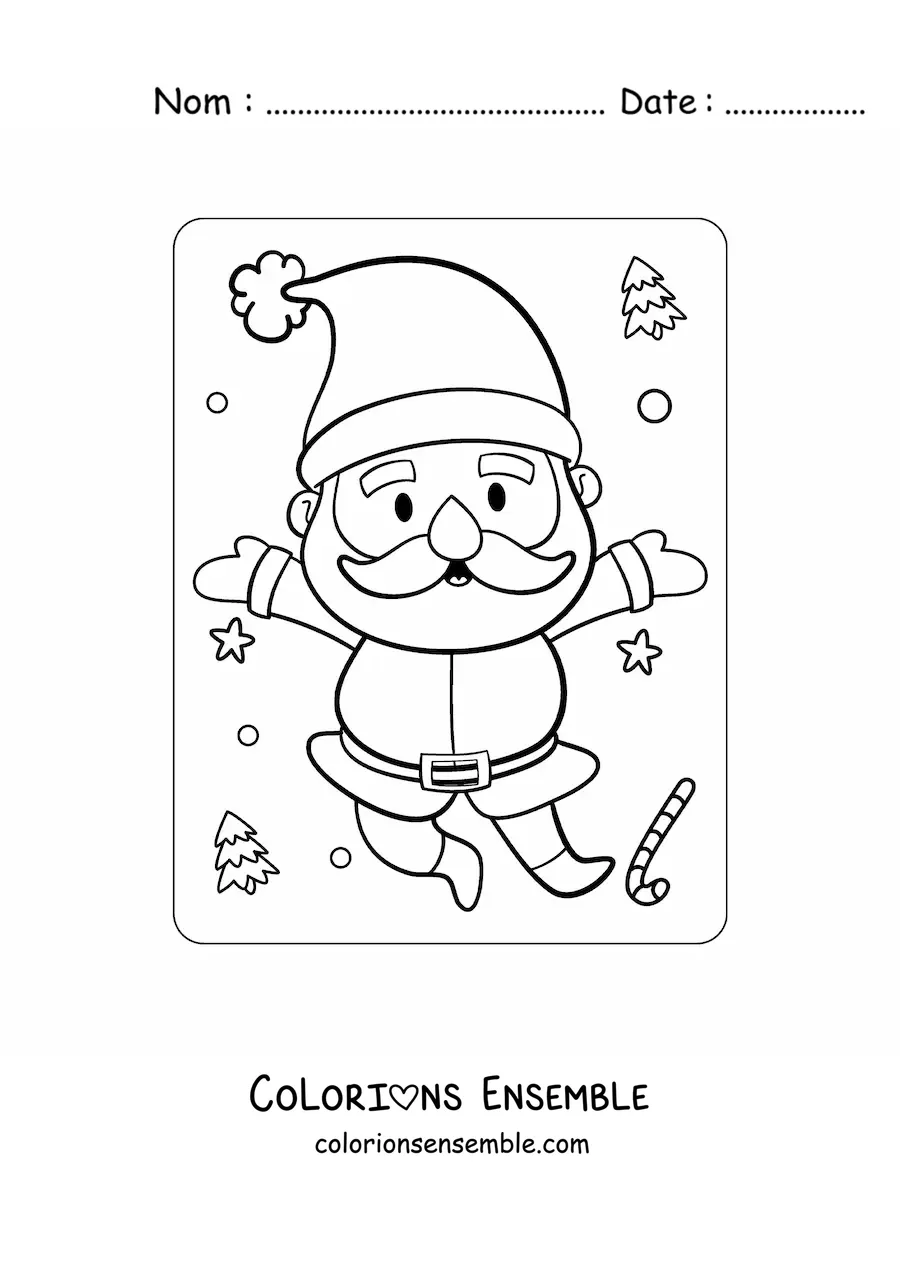 Image à colorier de saint Nicolas souriant
