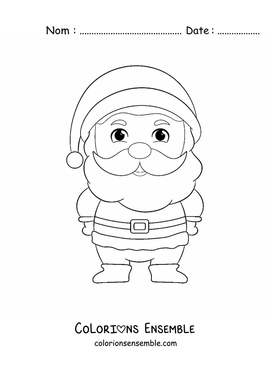 Image à colorier de saint Nicolas kawaii