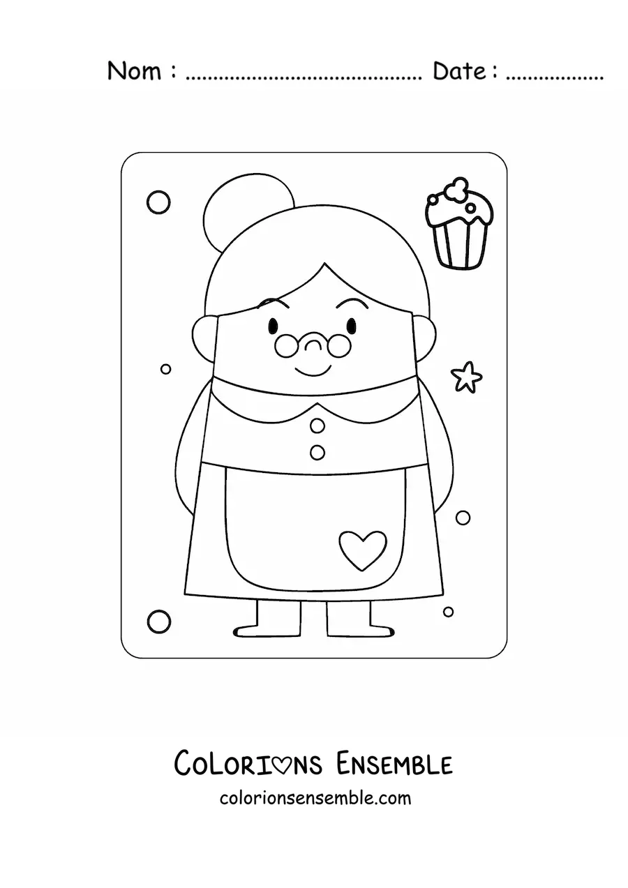 Image à colorier de la Mère Noël