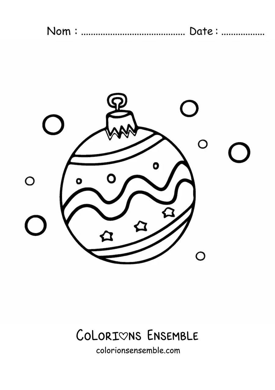 Image à colorier d'une jolie boule de Noël