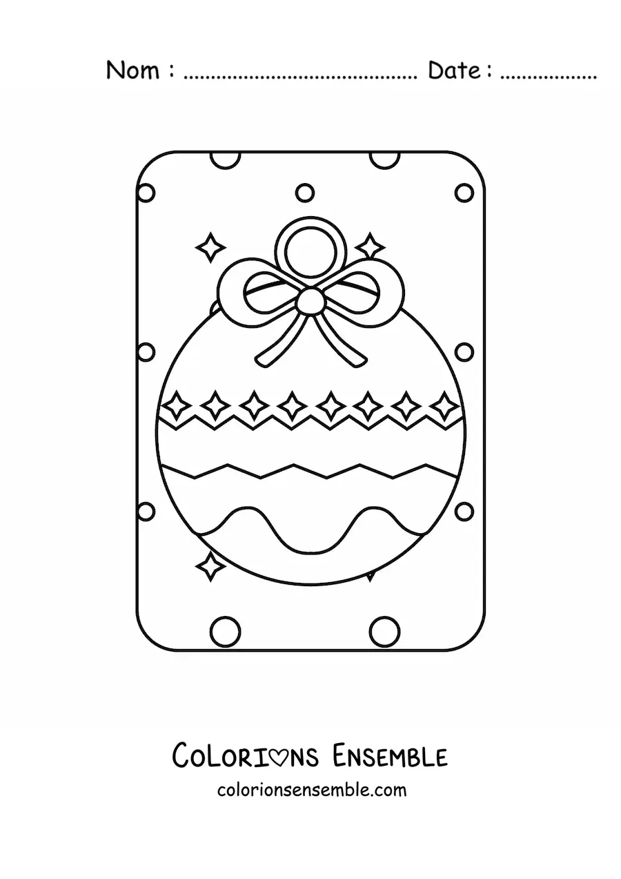 Image à colorier d'une grande boule de Noël