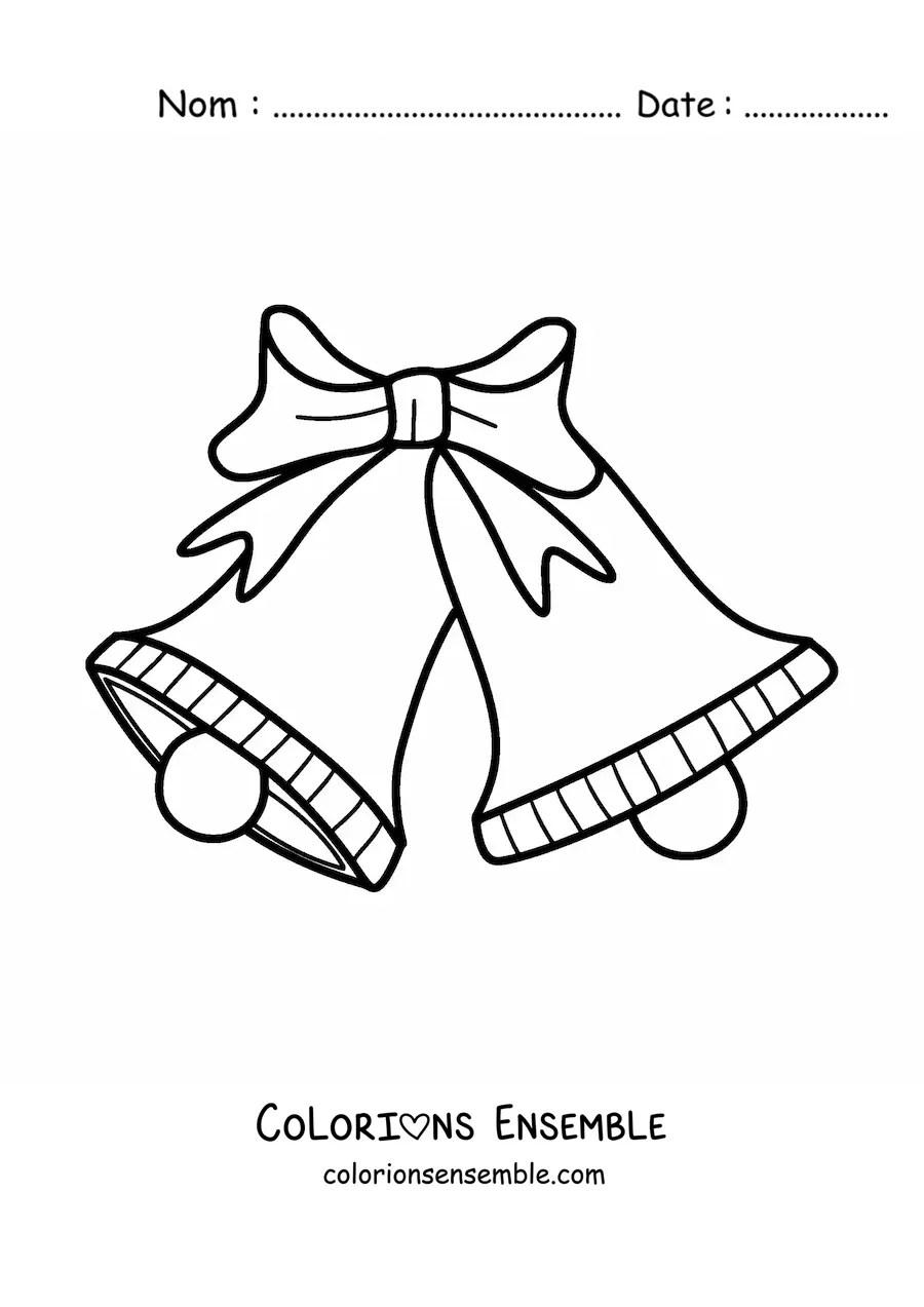 Image à colorier de 2 cloches de Noël