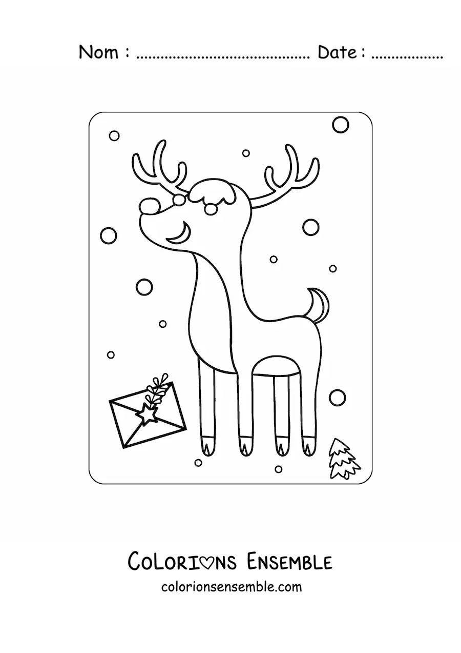 Coloriage de Rudolphe le renne