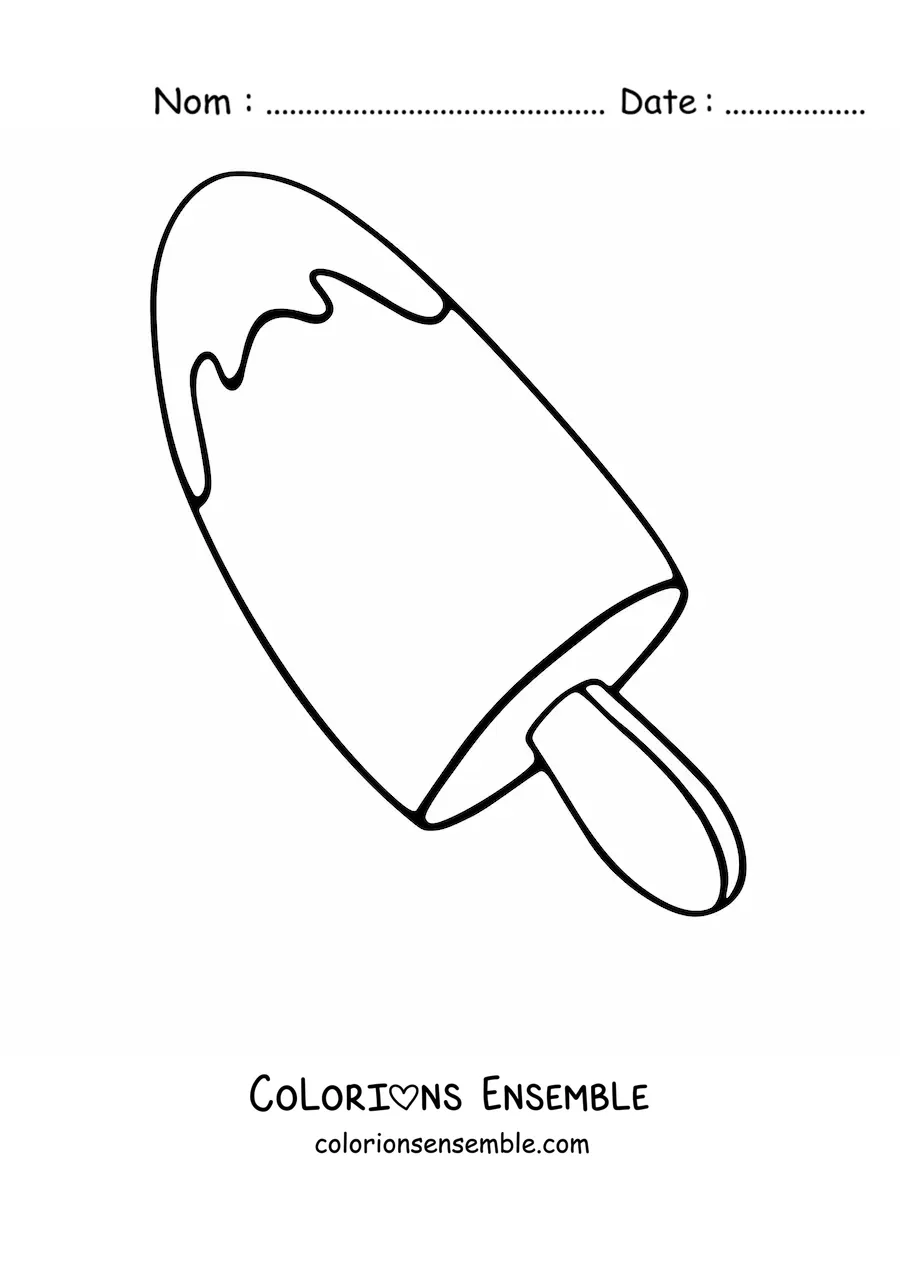Image à colorier d'une glace à l'eau