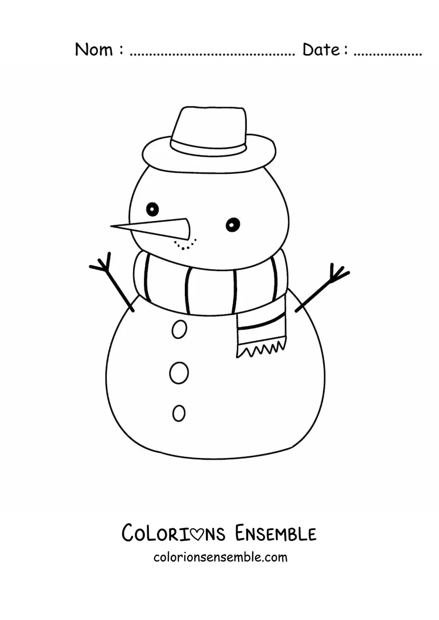 Image à colorier d’un bonhomme de neige tout simple