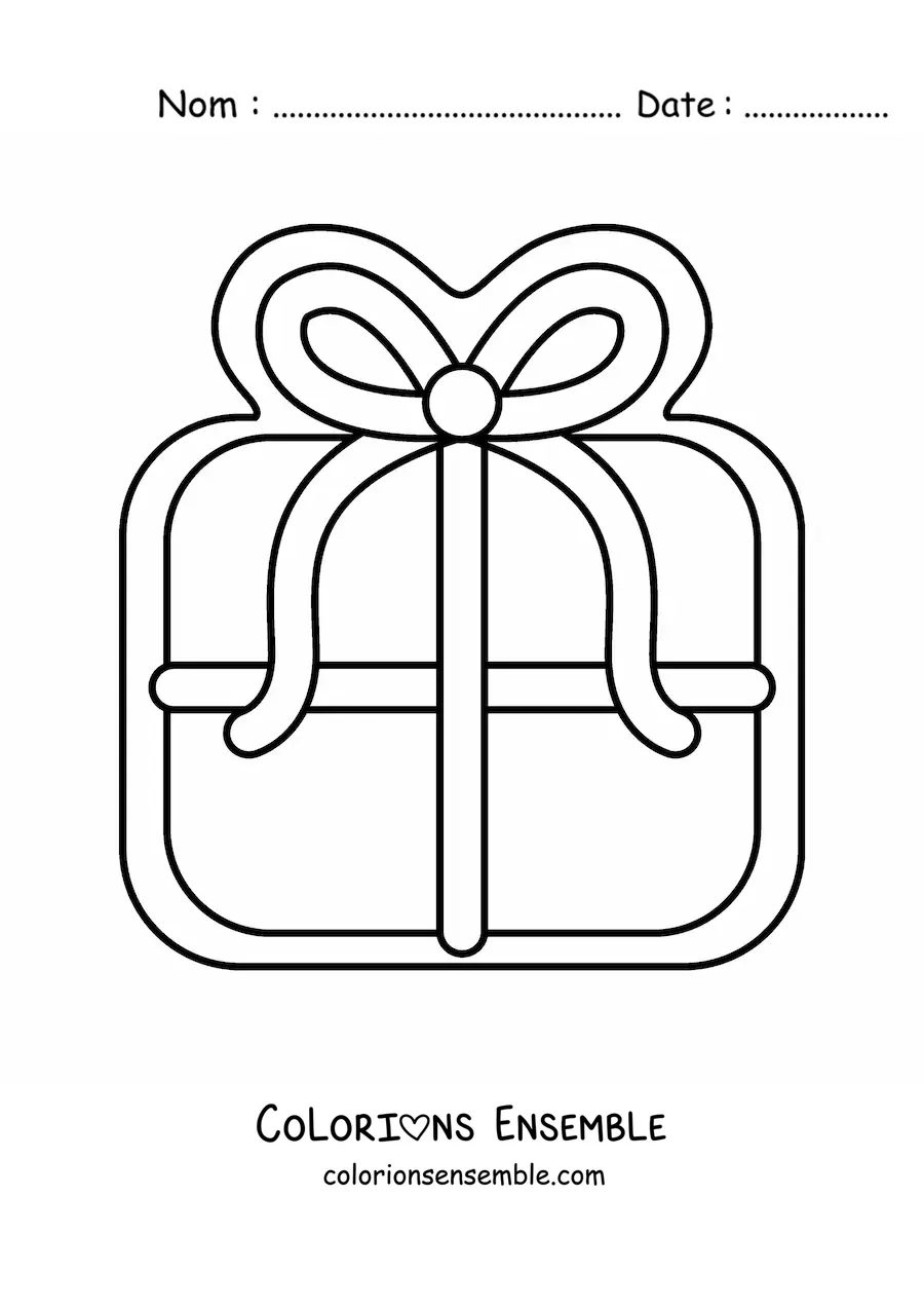 Image à colorier d’un biscuit en forme de cadeau de Noël