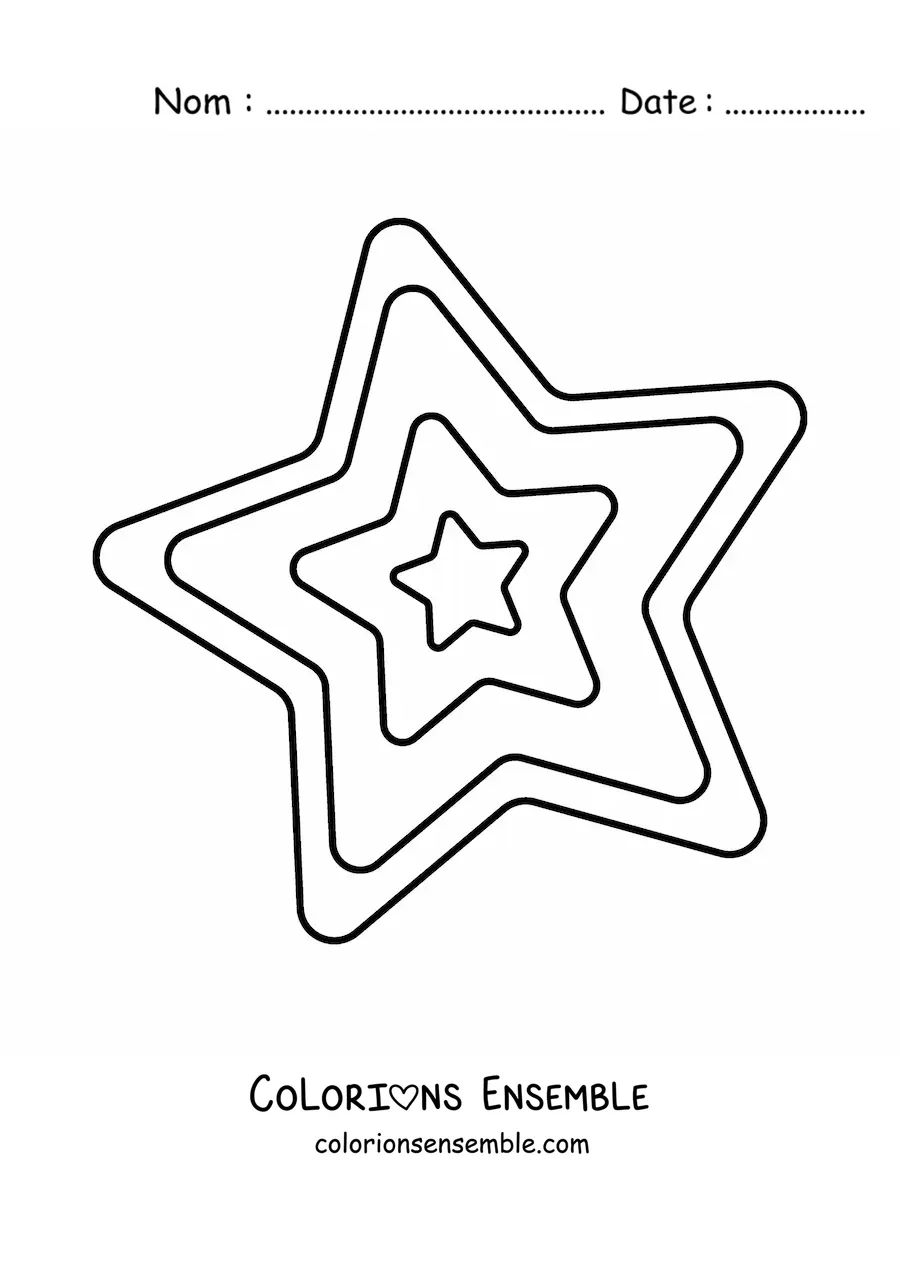 Image à colorier d’un biscuit en forme d’étoile de Noël