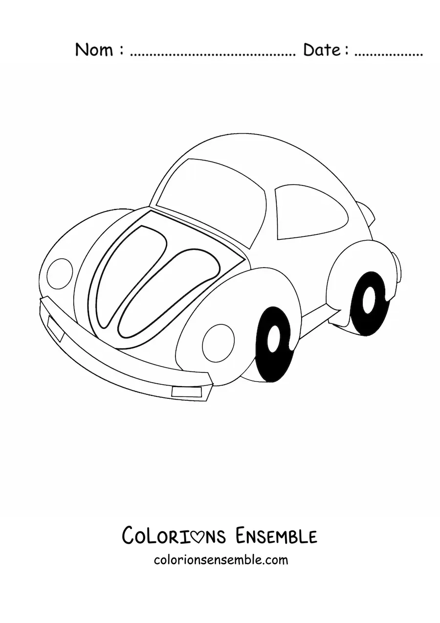 Image à colorier d’une Coccinelle Volkswagen