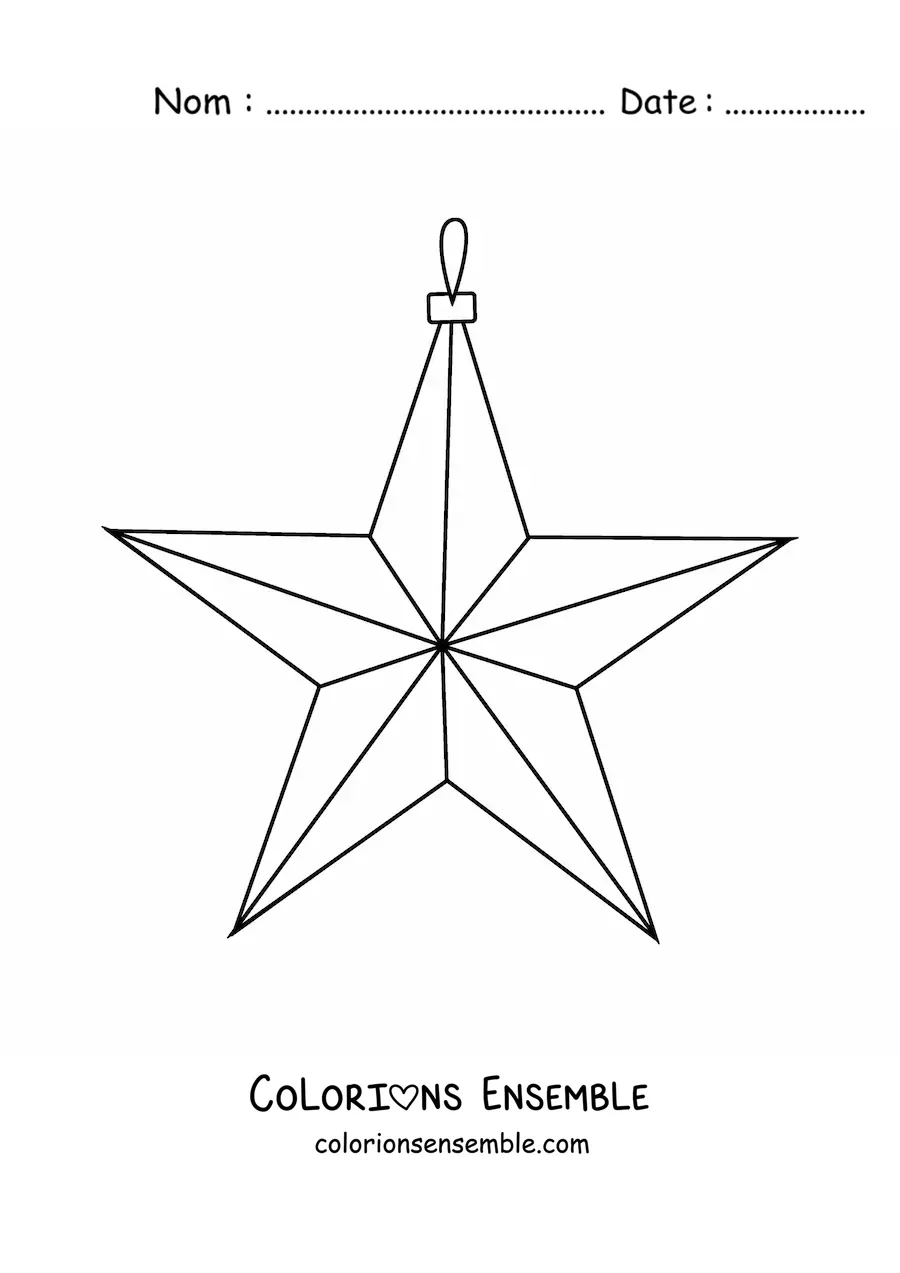 Image à colorier d’une étoile de Noël