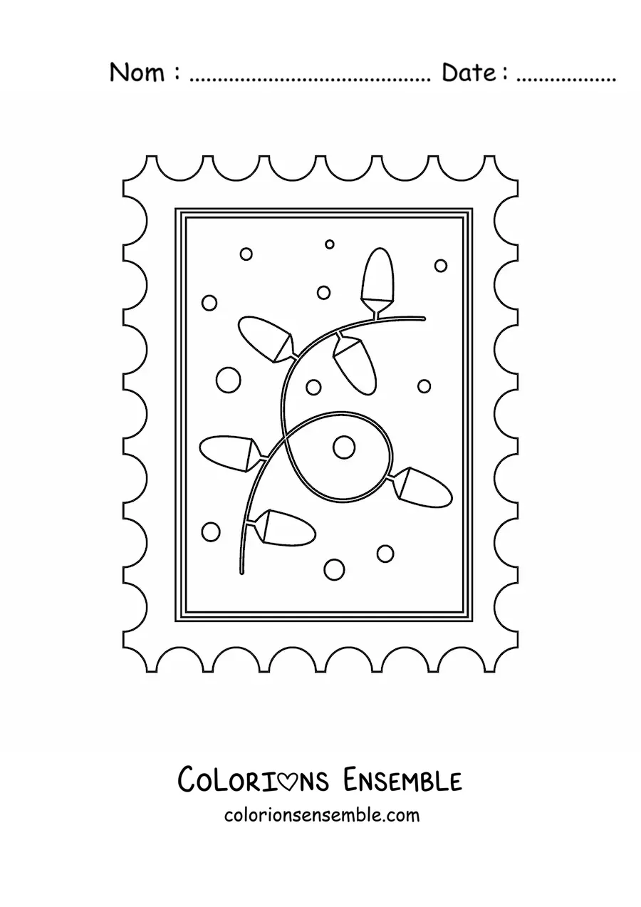 Image à colorier de lumières de Noël