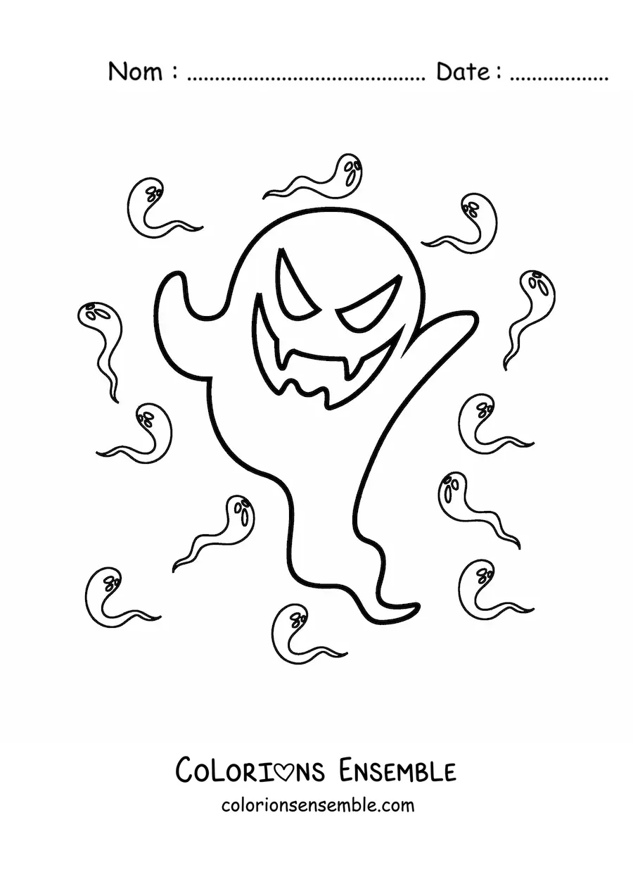 Image à colorier d’un fantôme effrayant