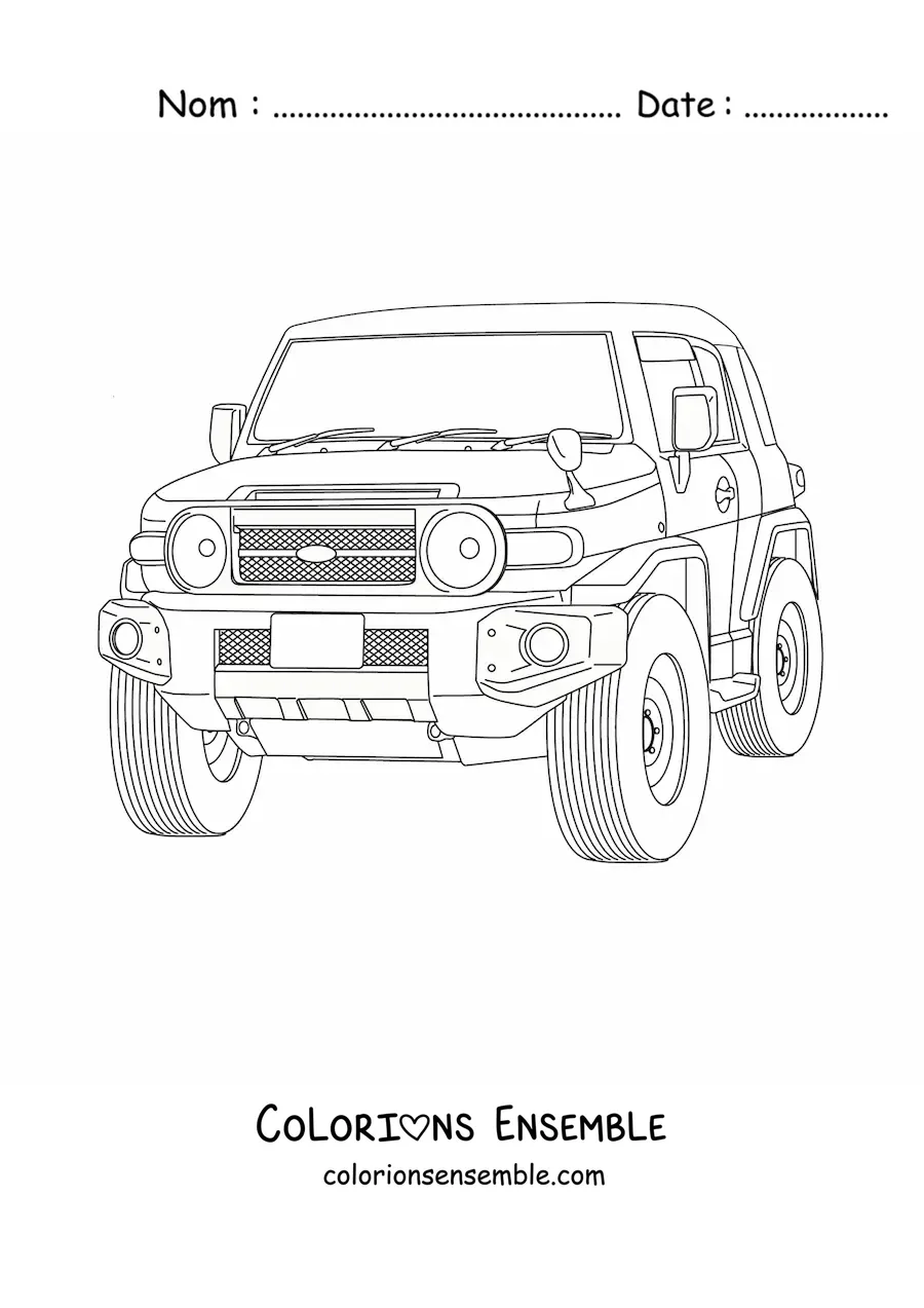 Image à colorier d’un véhicule Toyota FJ Cruiser