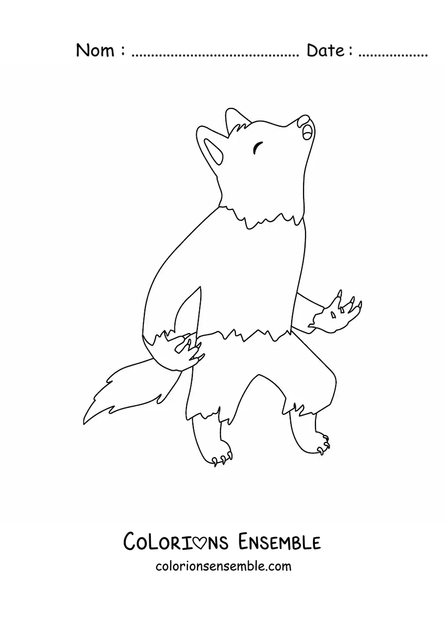 Image à colorier d’un loup-garou qui hurle