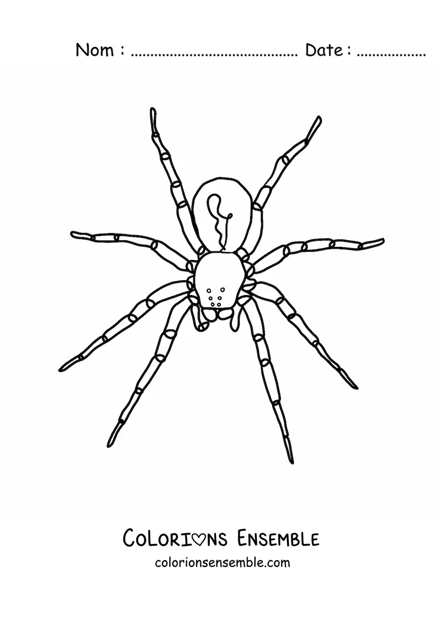 Image à colorier d’une araignée d’Halloween facile