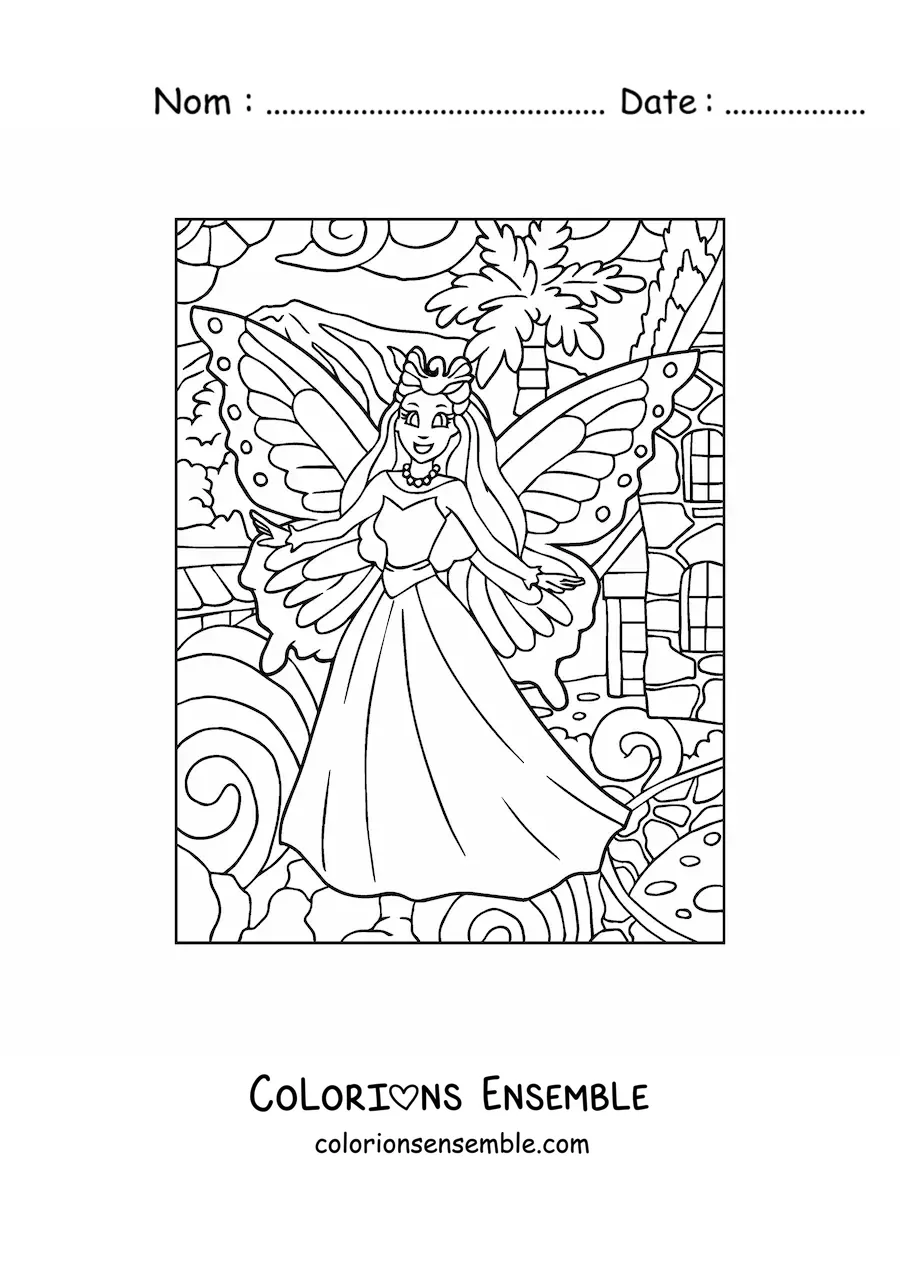 Image à colorier de la reine des fées