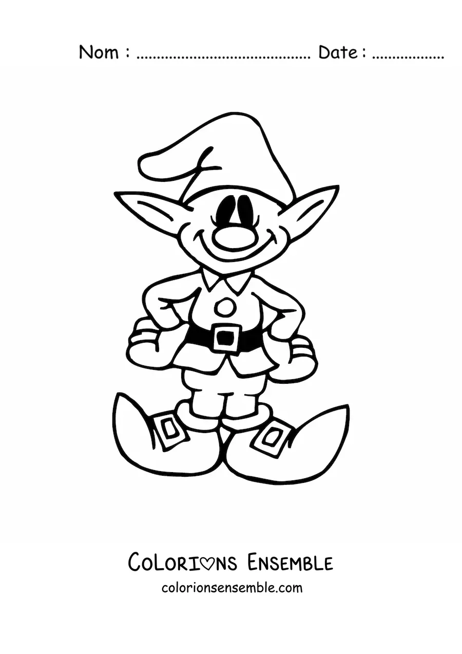 Image à colorier d’un dessin de lutin