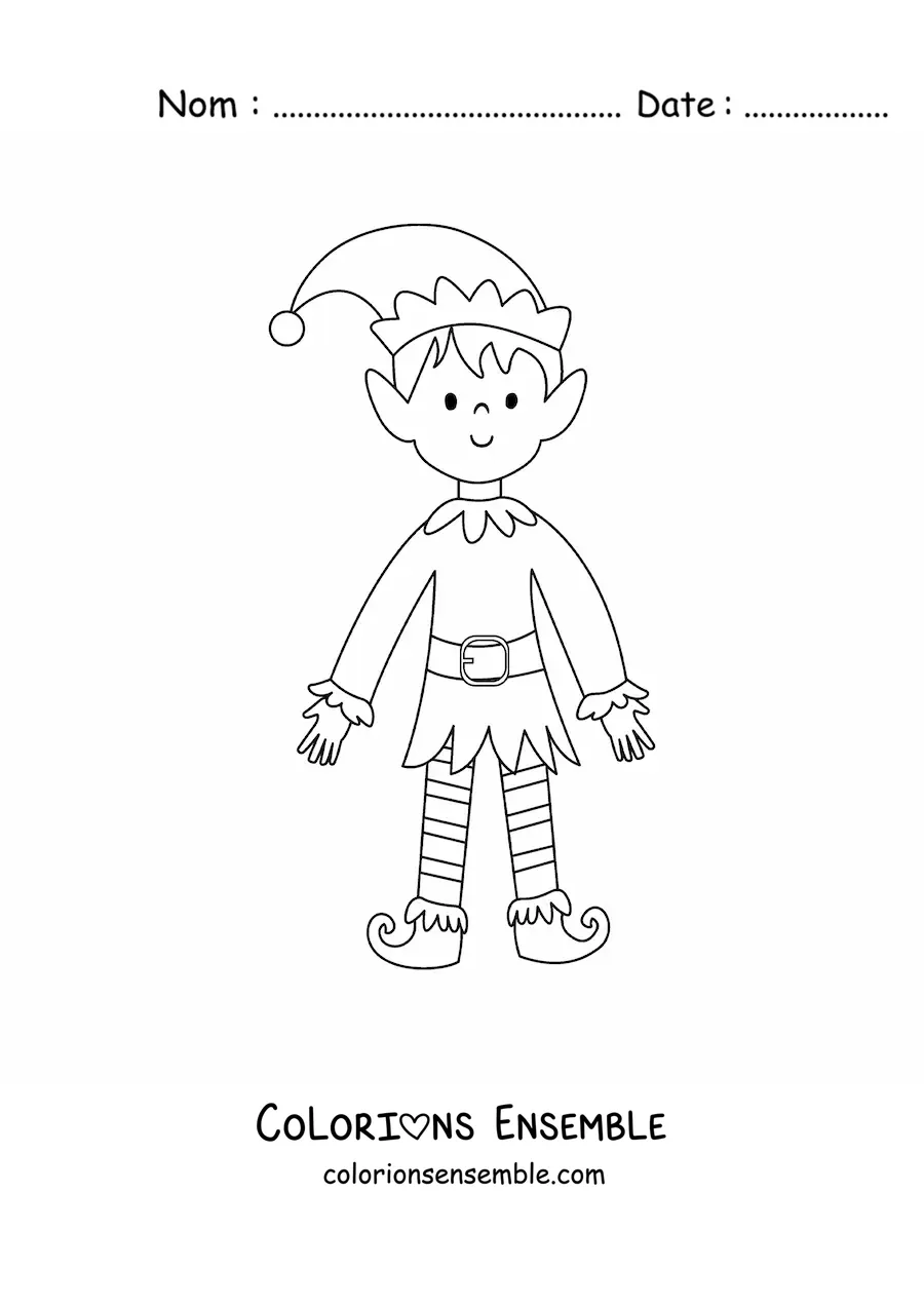 Image à colorier d’un joli lutin