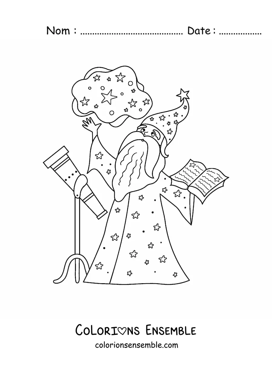 Image à colorier de Merlin l’enchanteur