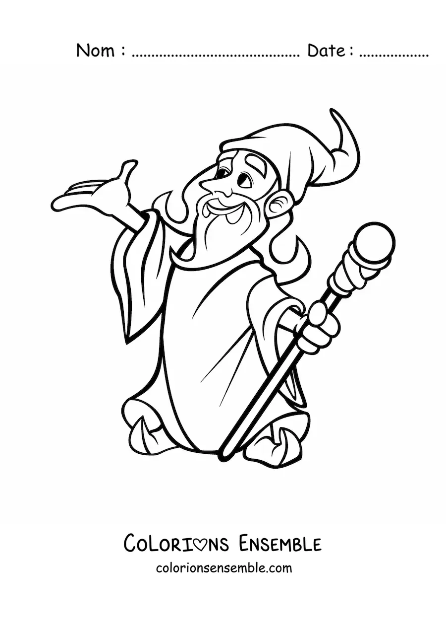 Coloriage d’un dessin de sorcier