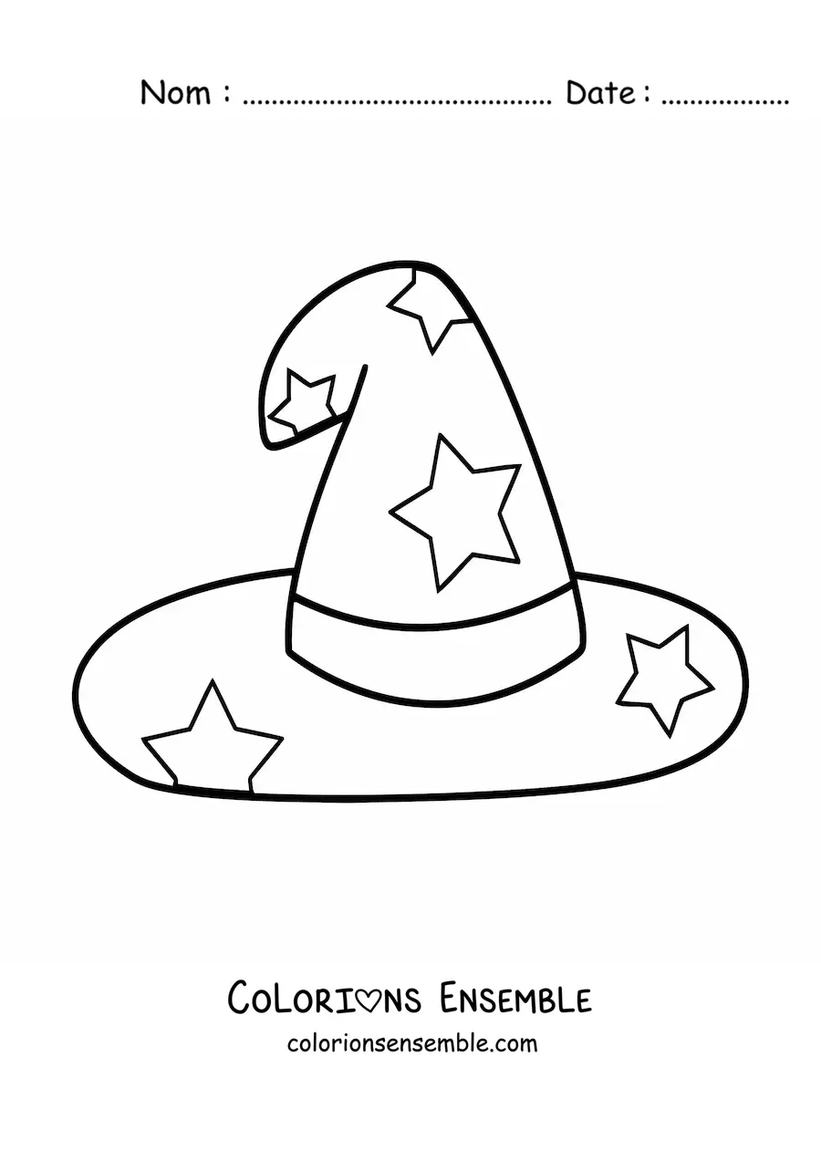 Coloriage d’un chapeau de sorcier