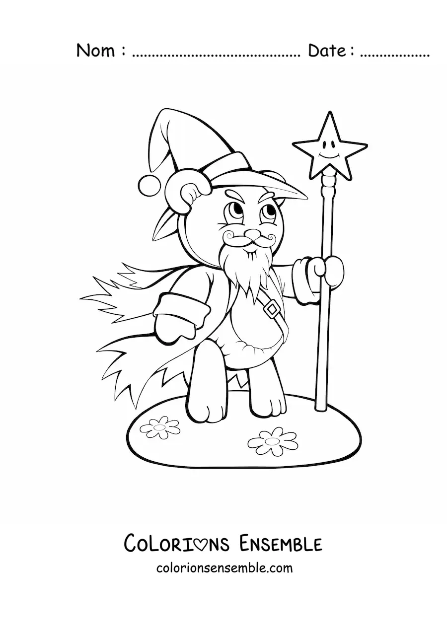 Coloriage d’un ours sorcier maléfique