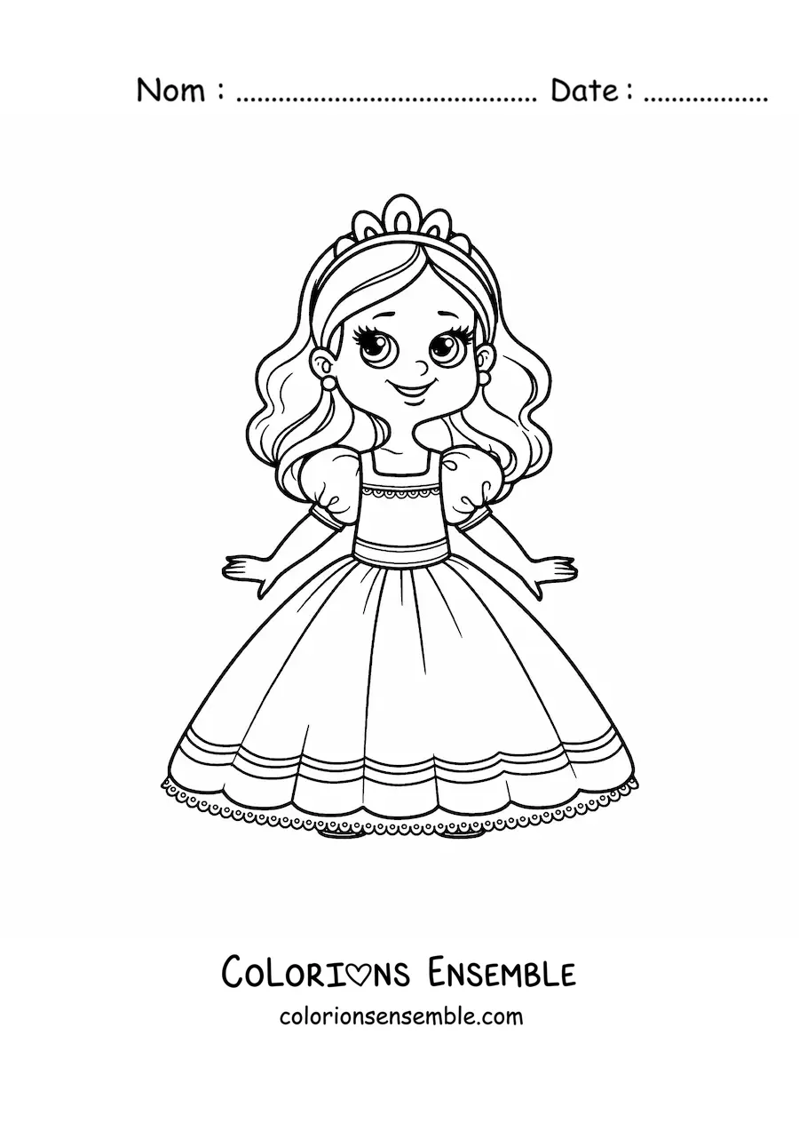 Coloriage d’une tendre princesse