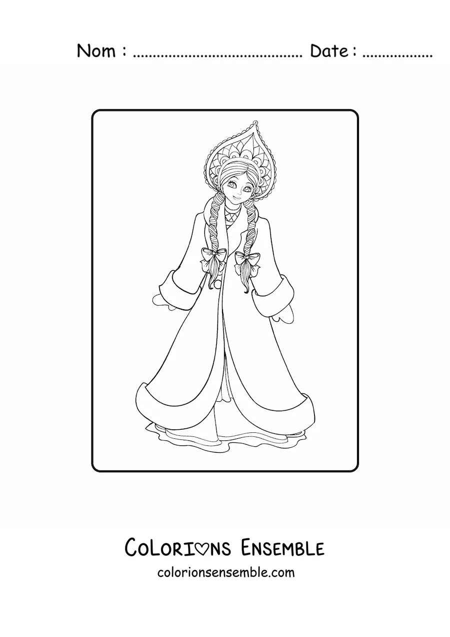 Coloriage d’une princesse chinoise