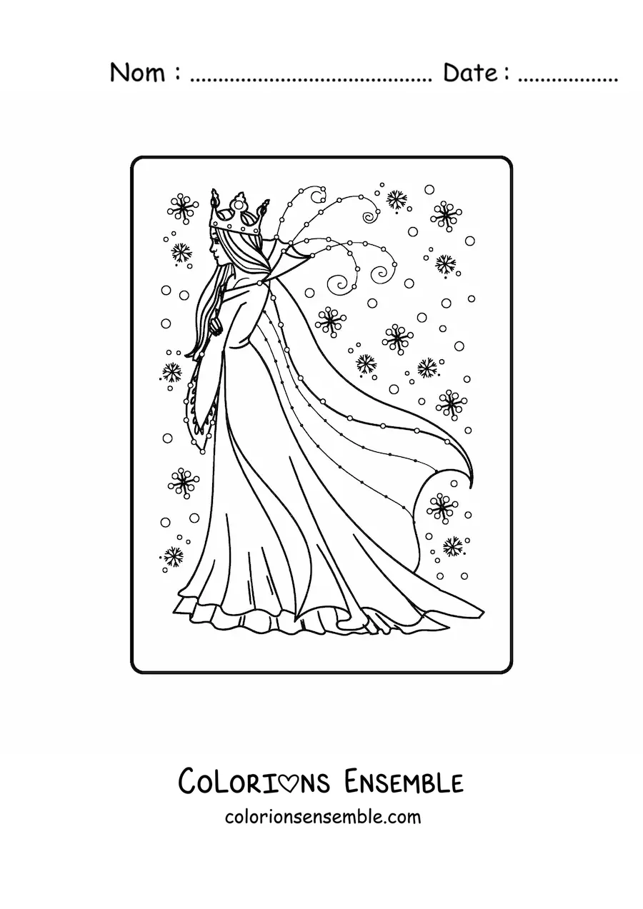 Coloriage d’une reine des neiges