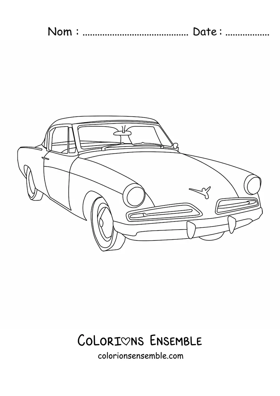 Image à colorier d’un Studebaker Commander Starlight coupé de 1954