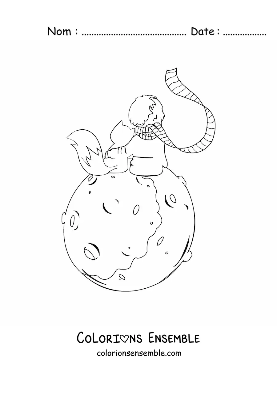 Coloriage du Petit Prince et du renard