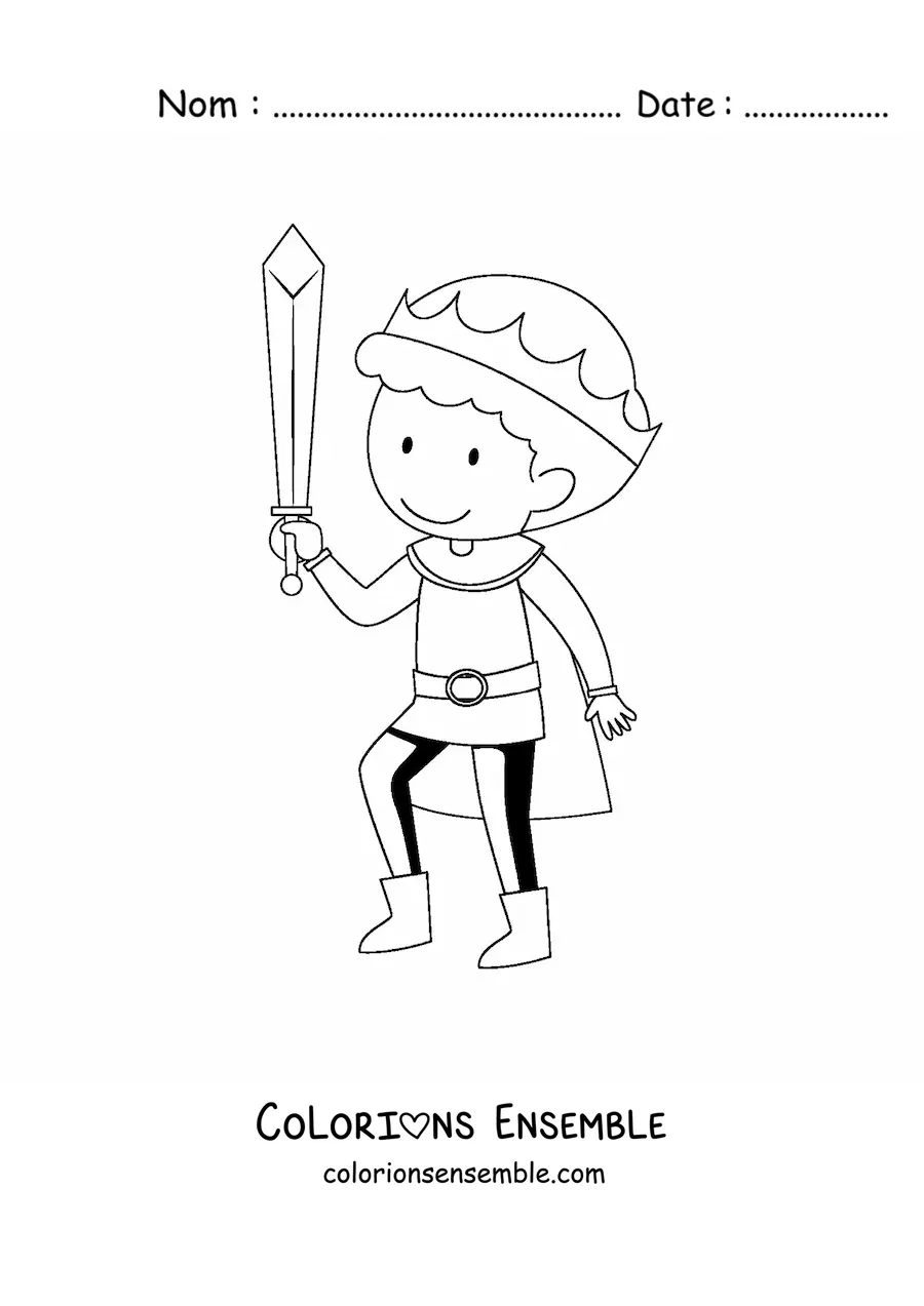 Grand coloriage d’un prince animé