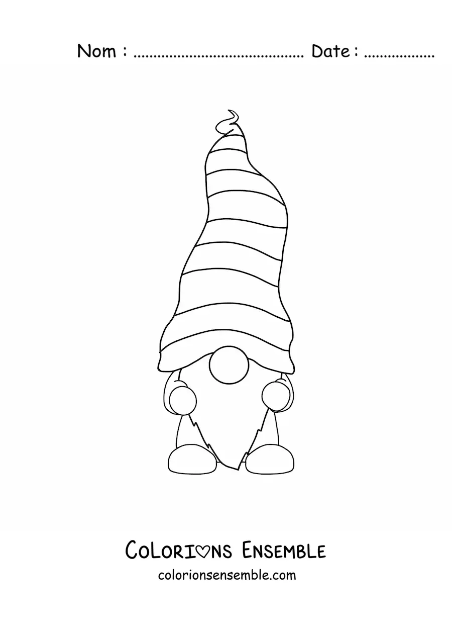 Image à colorier d'un gnome tout simple