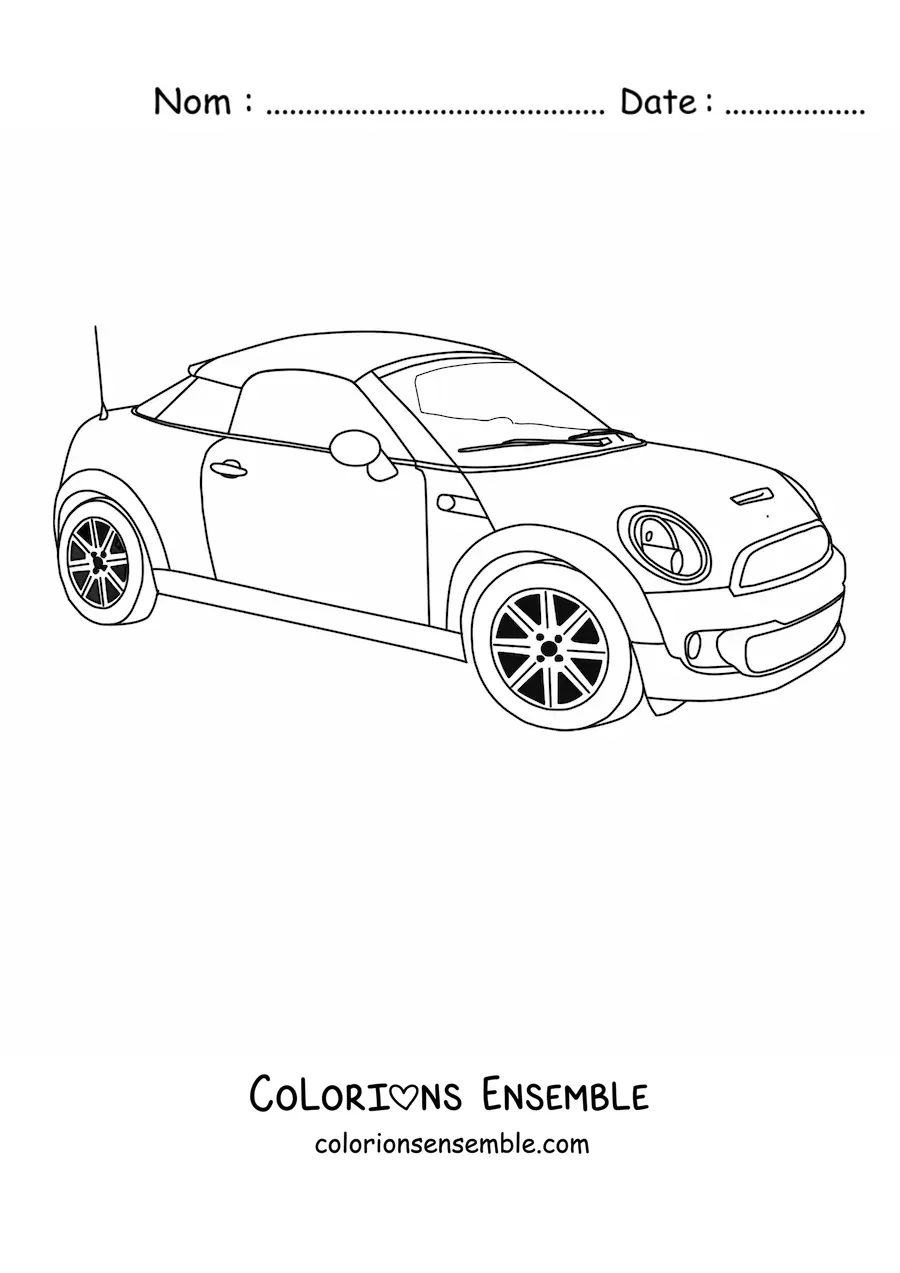 Image à colorier d’un Mini Cooper coupé