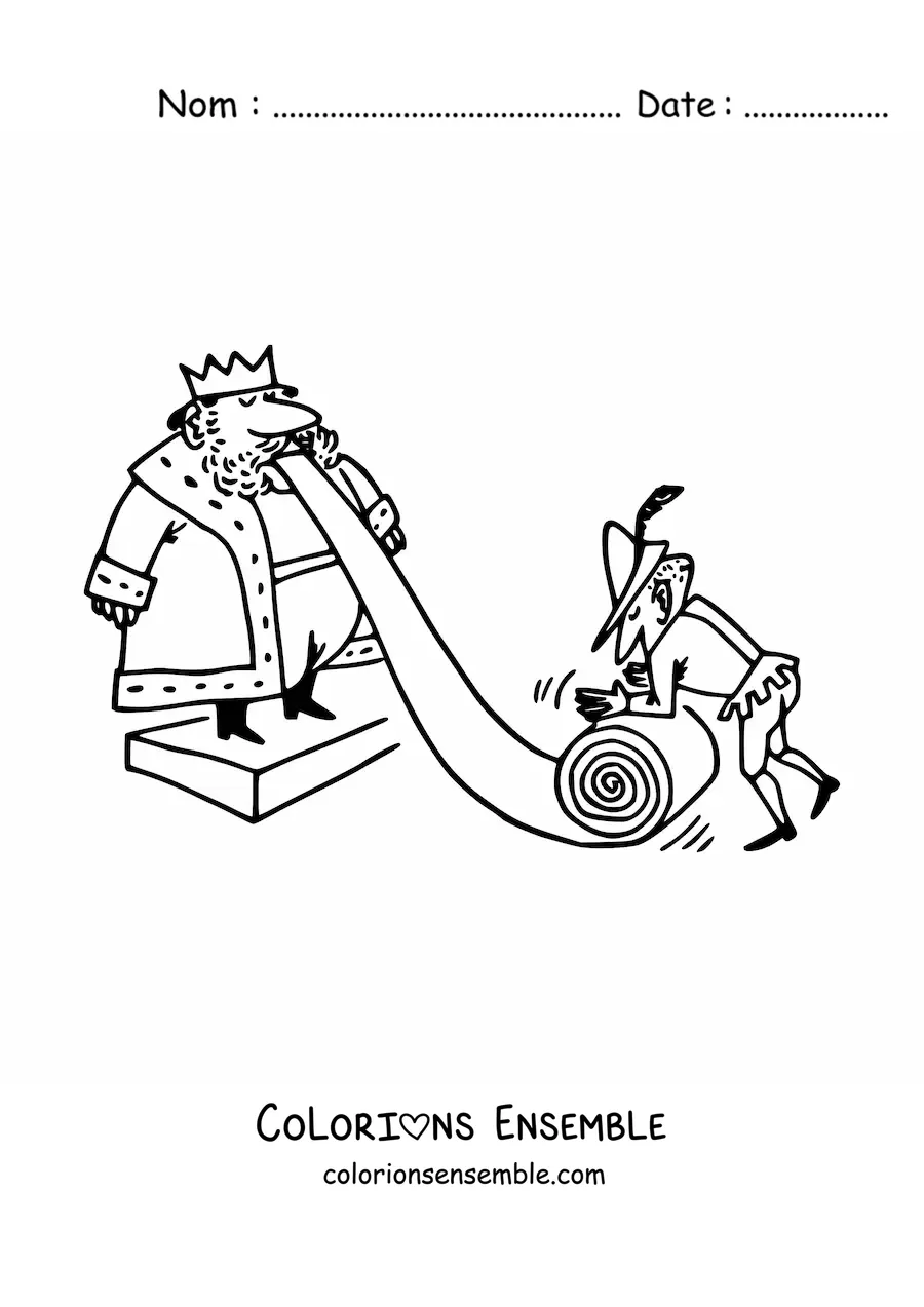Image à colorier d'un dessin de roi