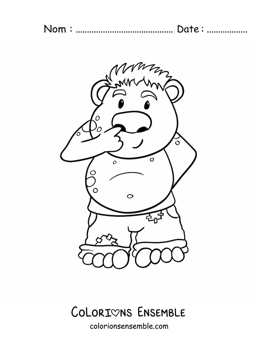 Coloriage d'un troll animé rigolo
