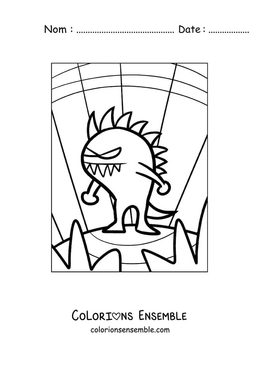 Coloriage d'un extraterrestre effrayant animé