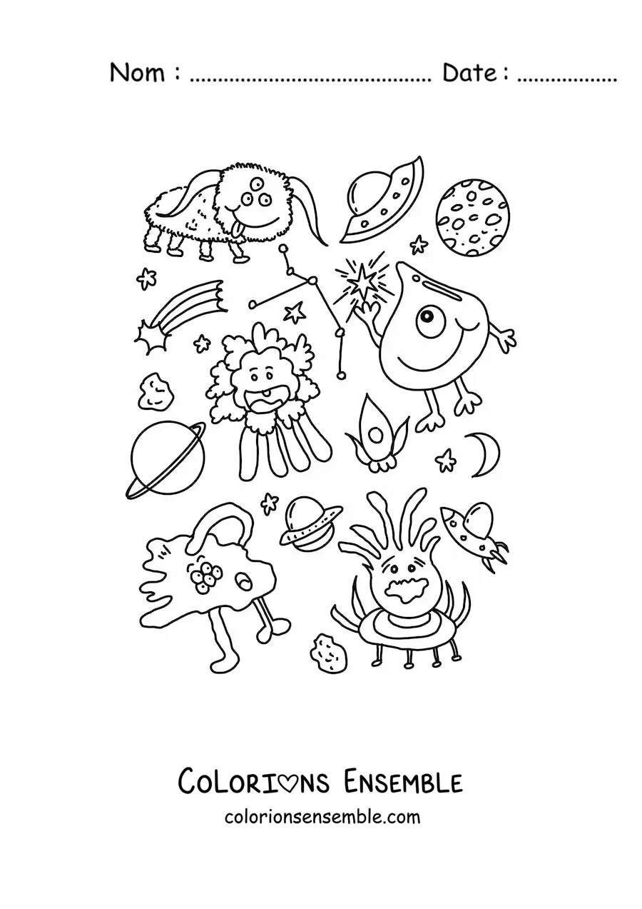 Coloriage d'extraterrestres animés