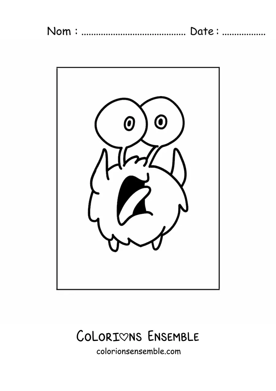 Coloriage d'un extraterrestre effrayé