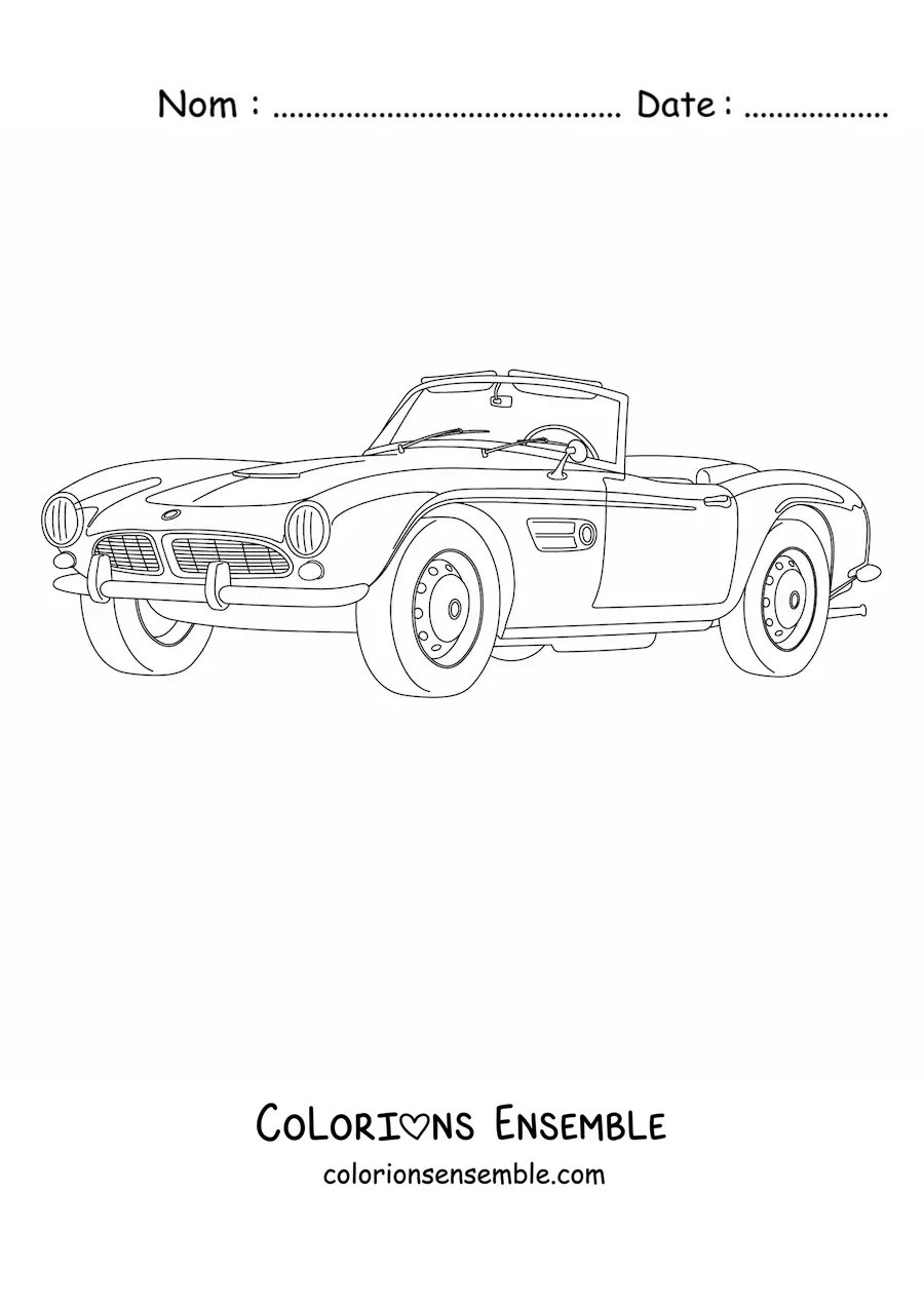 Image à colorier d’un BMW 507 Roadster