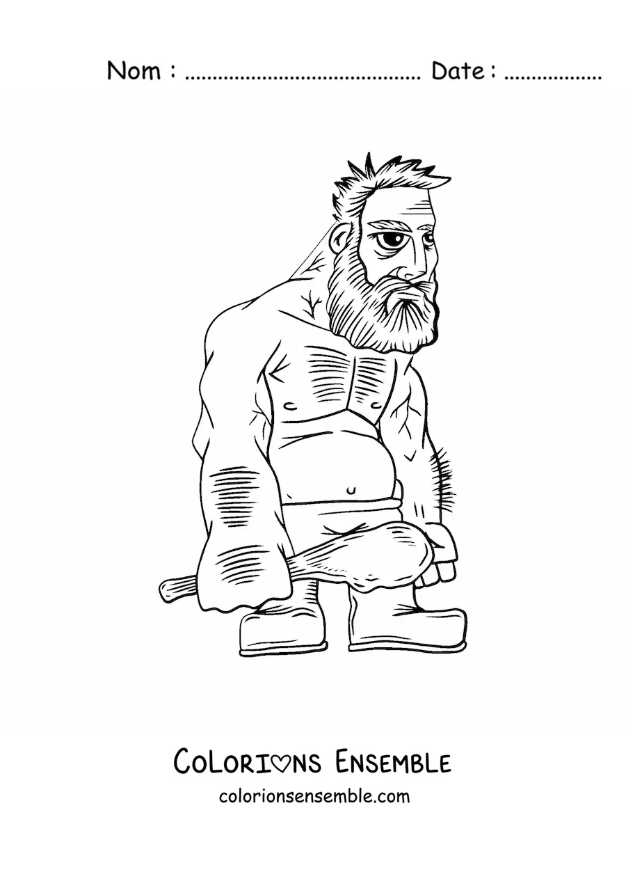 Image à colorier d'un dessin de géant