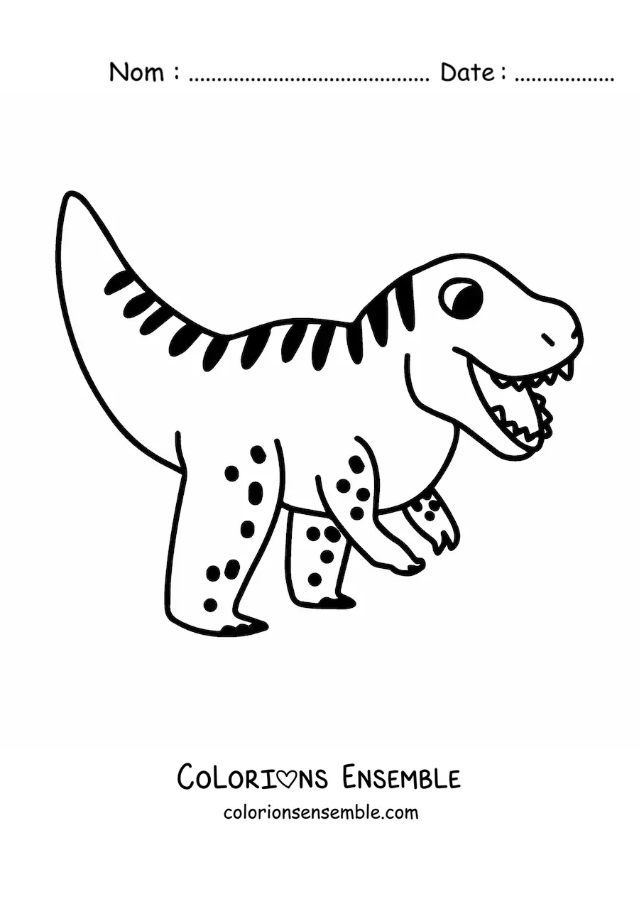 Image à colorier d'un grand bébé tyrannosaure rex