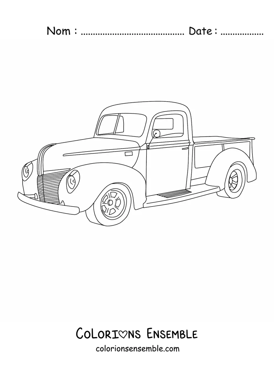 Image à colorier d’un pick-up Ford de 1940