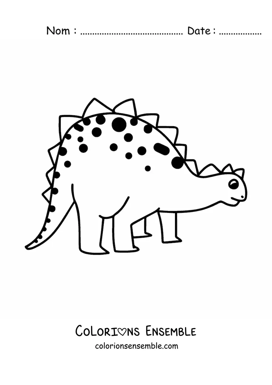 Image à colorier d’un grand dinosaure herbivore tout simple