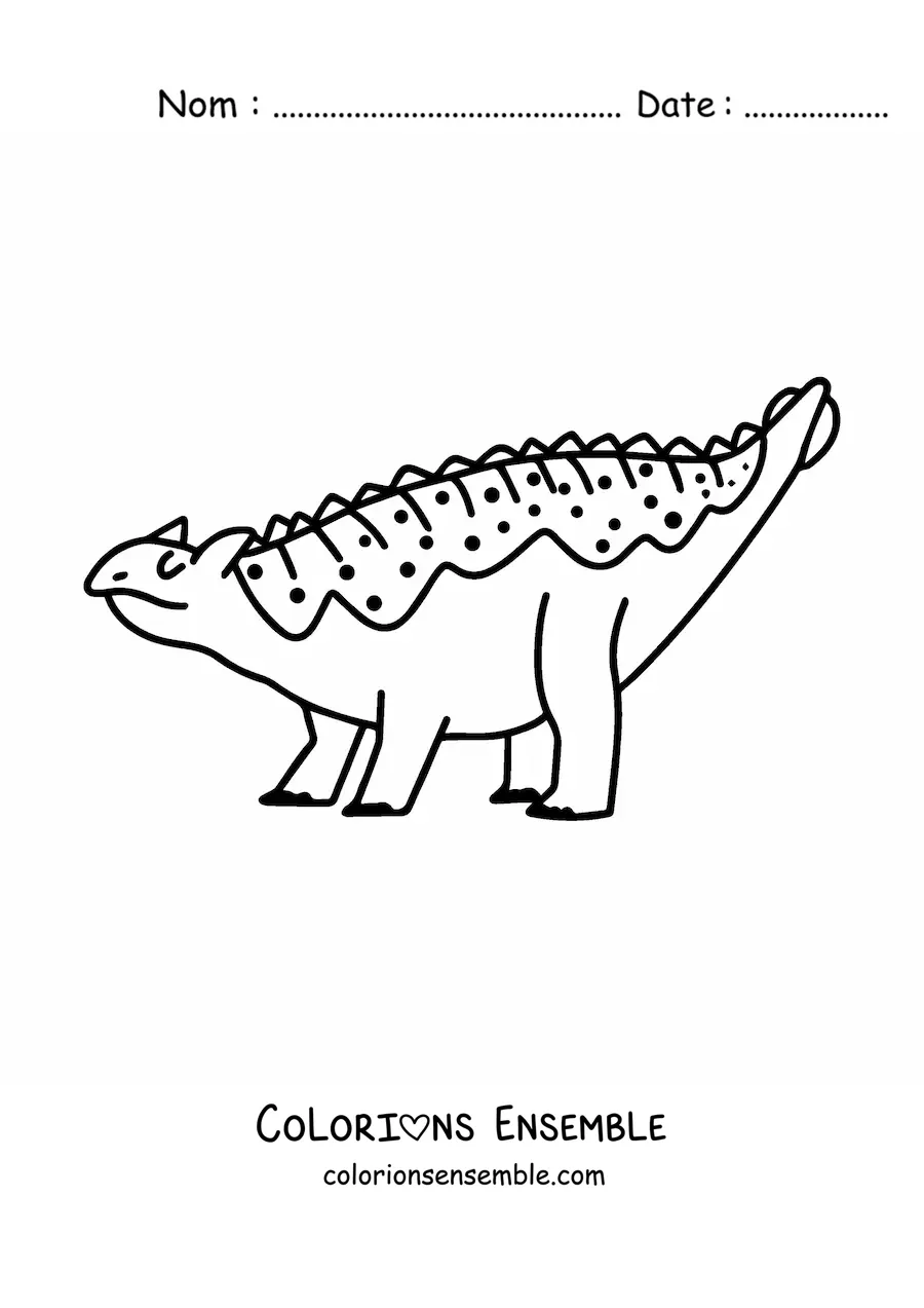 Image à colorier d’un dinosaure herbivore facile