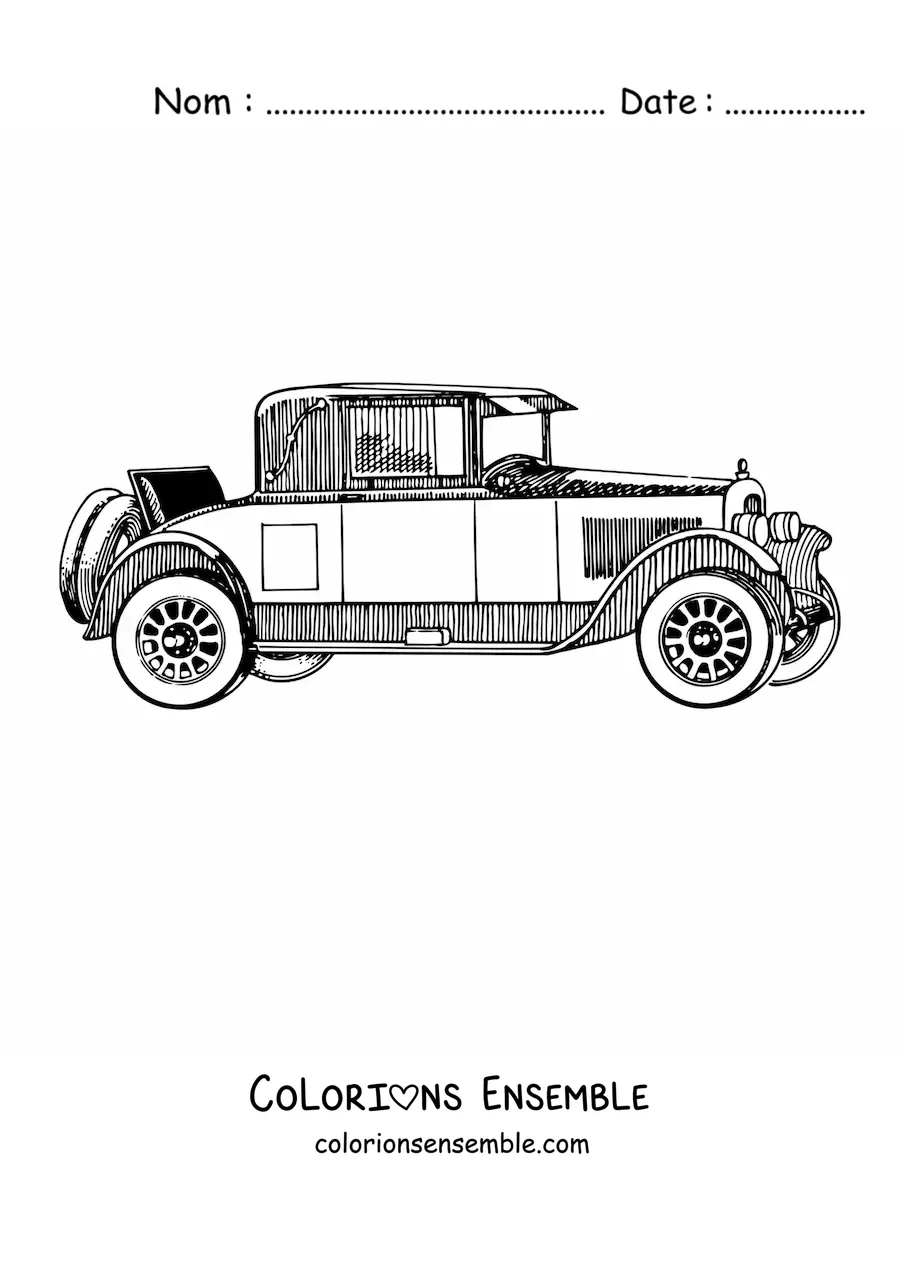 Image à colorier d’une voiture vintage