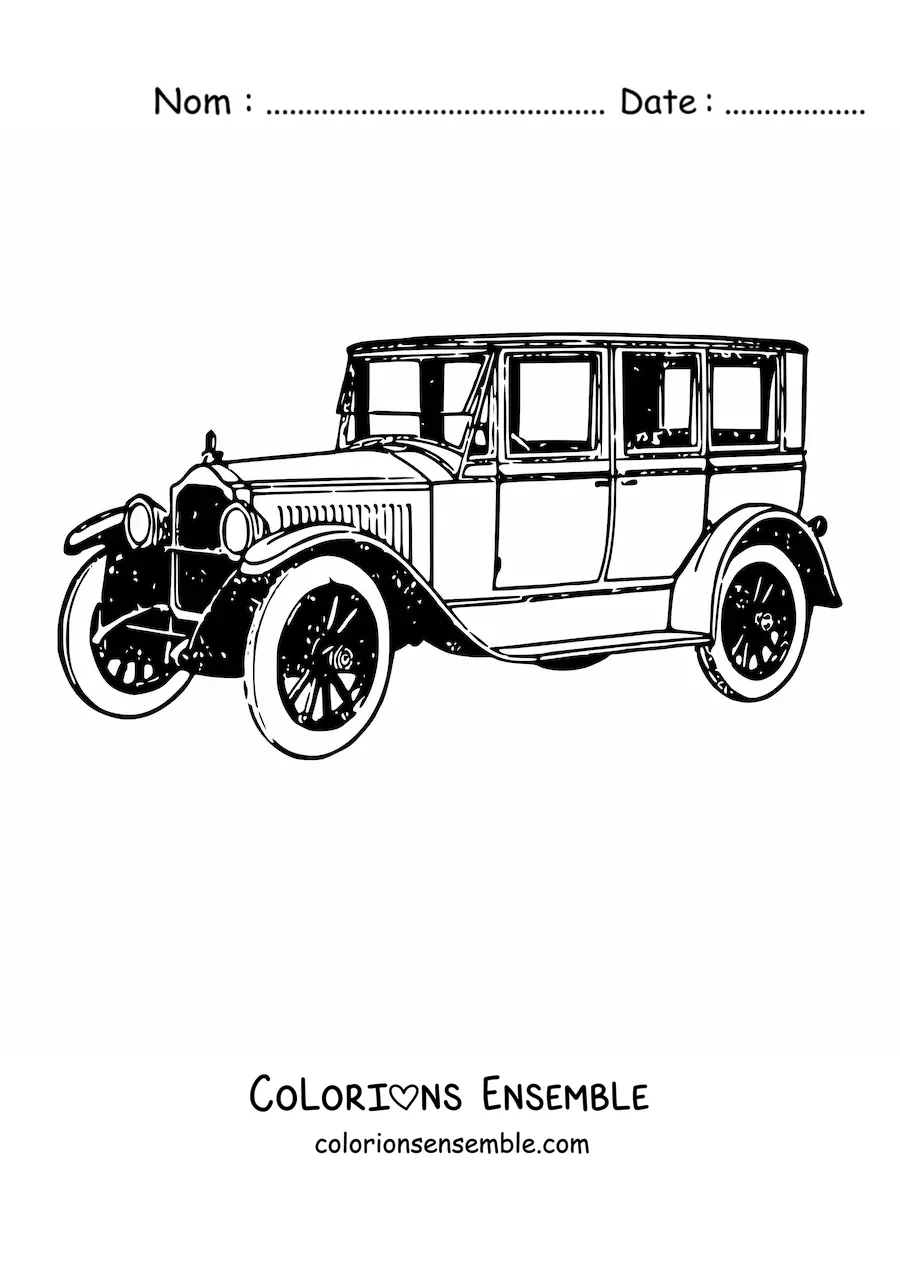 Image à colorier d’une voiture vintage